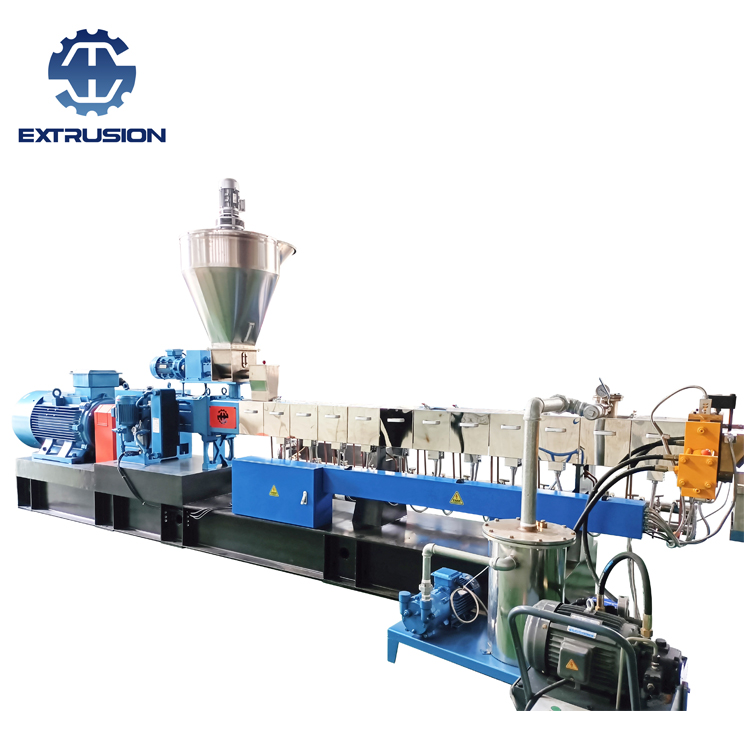 Wood Plastic Composite Granules Twin Screw Compounding Extruder