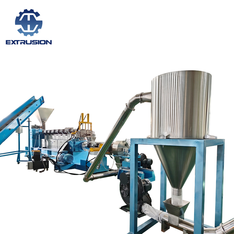 Two-Stage Single Screw Extruder for PVC Cable Recycling Pelletizing