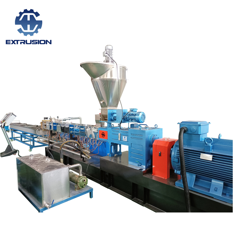 Wood Plastic Composite Granules Twin Screw Compounding Extruder