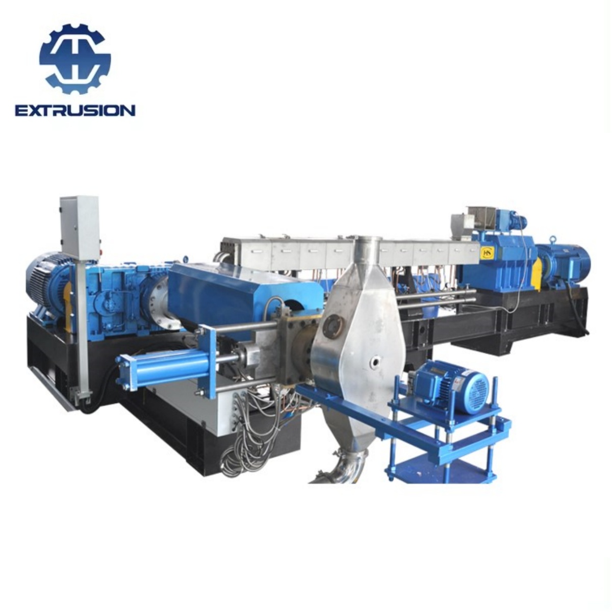 SP-52D/150 Two Stage Twin Screw Extruder and Single Screw Extruder with Water Ring Pelletizer