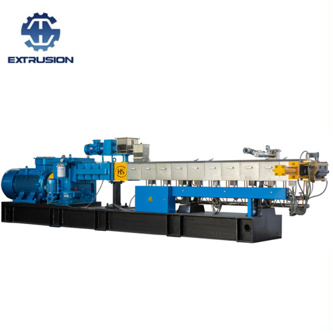 Wood Plastic Composite Granules Twin Screw Compounding Extruder