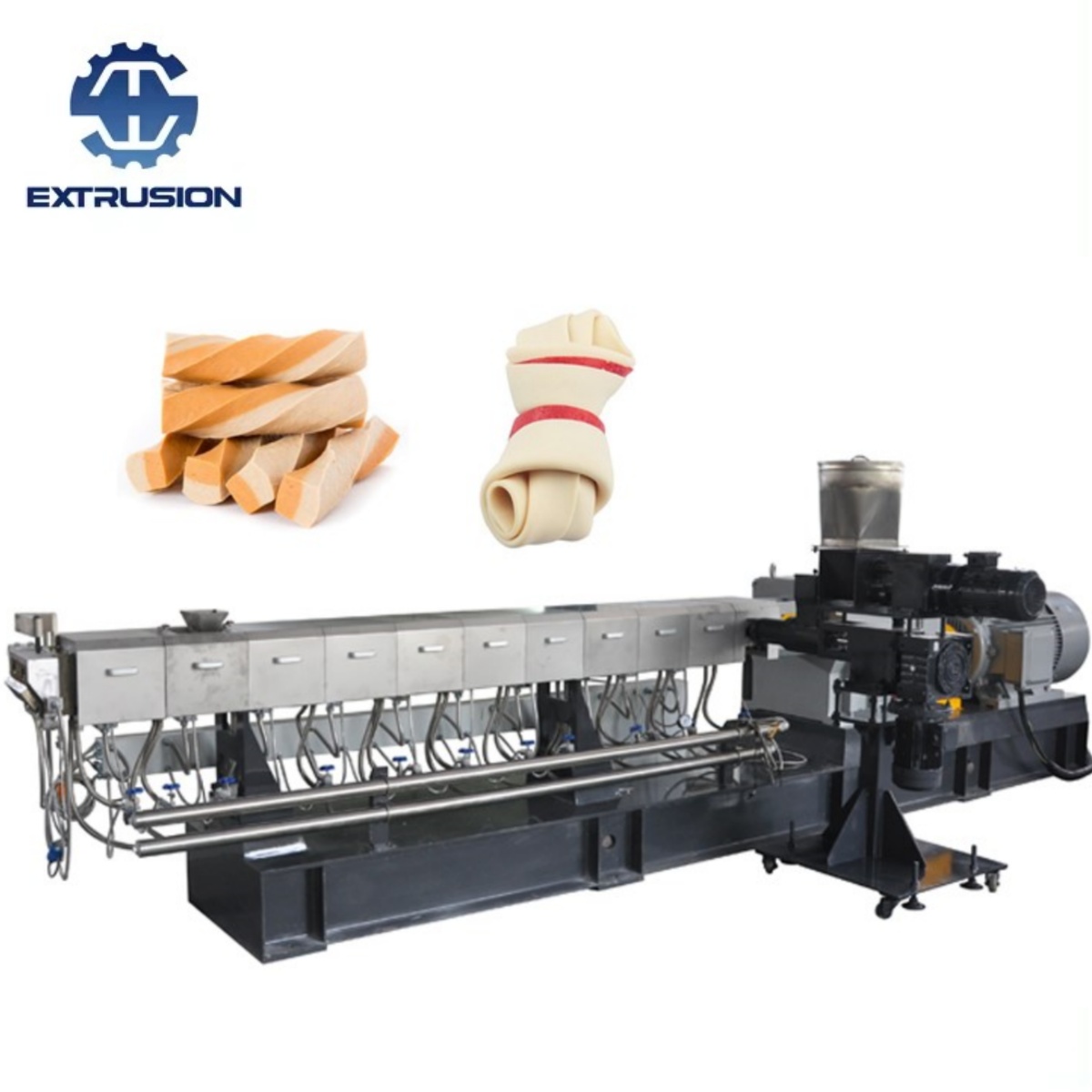 Twin Screw Extruder Machine Pet Food Production Line for Dog Treating