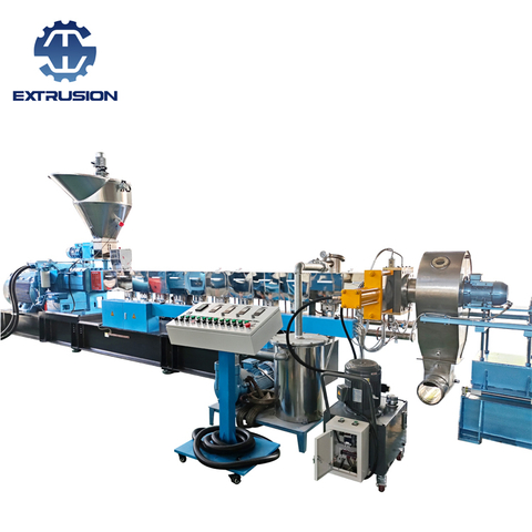 TSE-95D Twin Screw Extruder for Short Glass Fiber Reinforced Plastic Granules Making