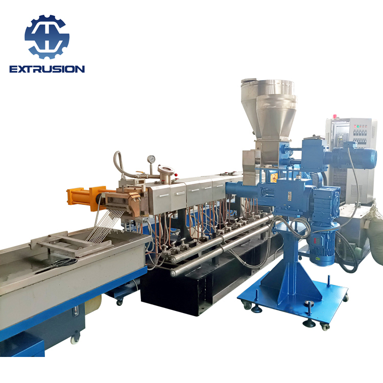 CE Certificated Nylon + Glass Fiber Plastic Twin Screw Extruder 