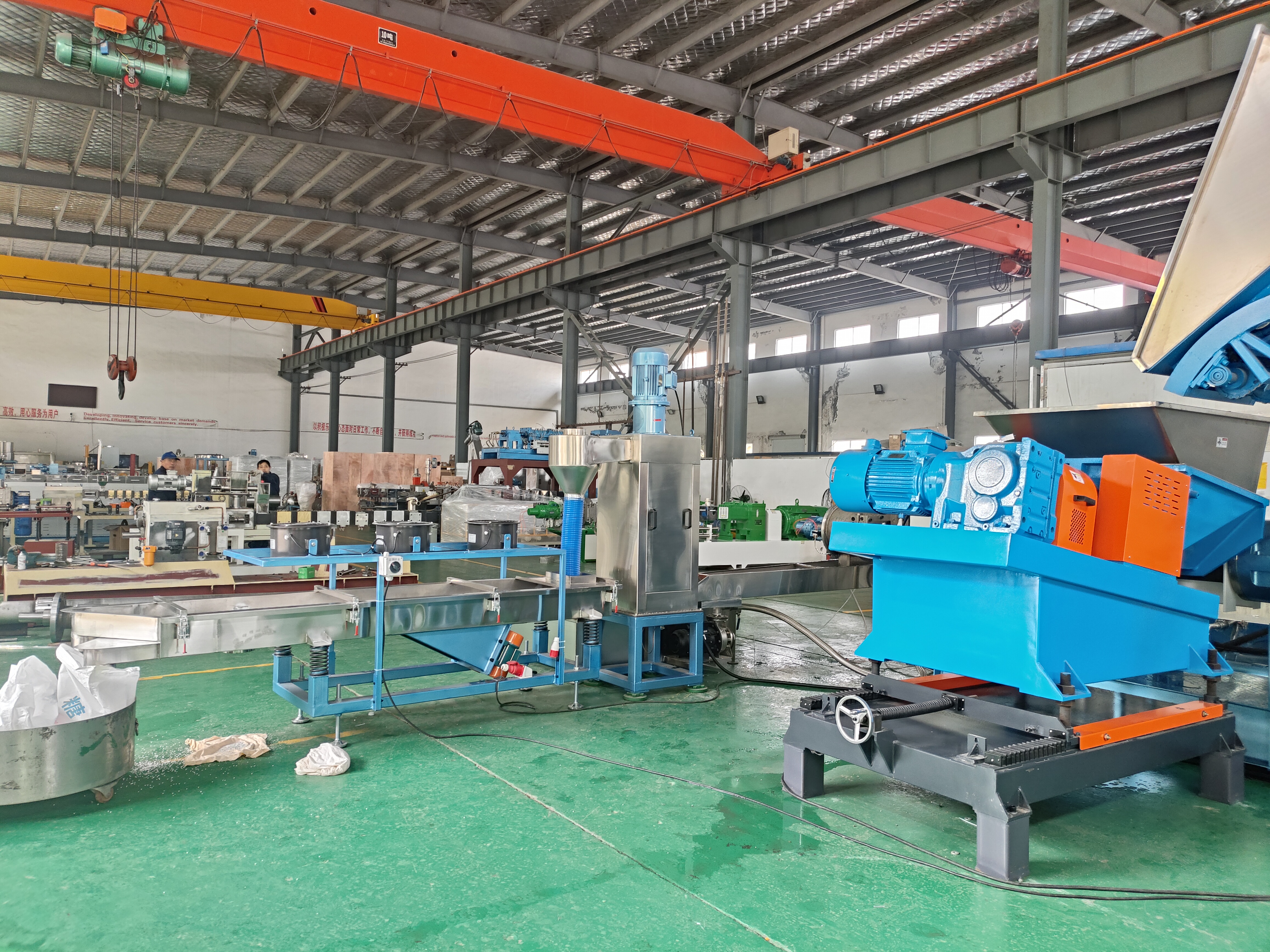 High Filling SJ 150 Kneader Single Screw Extruder Line with New Water Ring Pelletizing